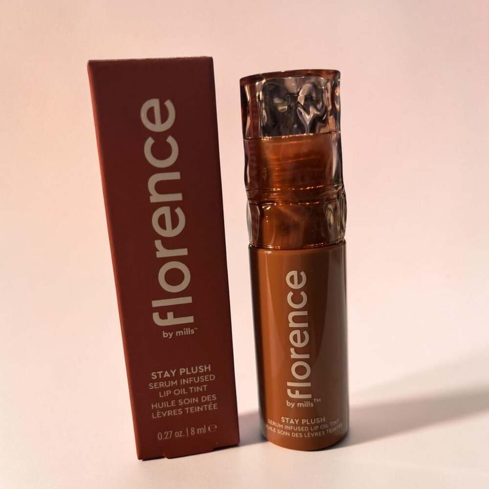 NEW! Florence by Mills Stay Plush Serum Infused Lip Oil Tint in Coconut Colada